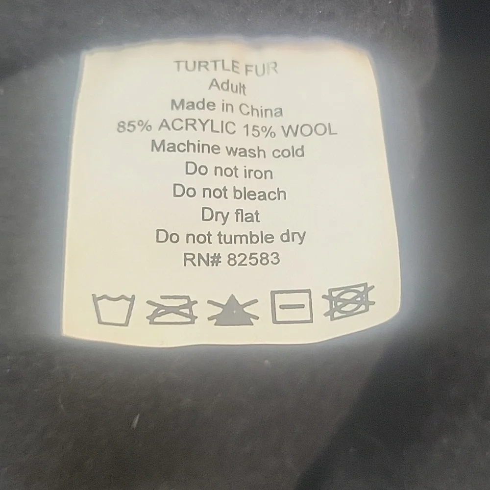 Turtle Fur Gray Knit Pom Winter Ear Flap‎ Hat Unisex OS